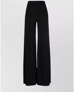 Norma Kamali High-Rise Flared-Leg Trousers - Black