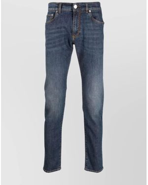 Etro Streamlined Low-Rise Skinny Pants - Blue