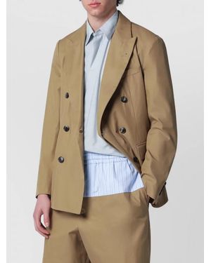 Dries Van Noten Double-Breasted Buttoned Blazer - Natural