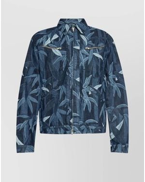 KENZO Cotton Zip-Up Lightweight Jacket - Blue