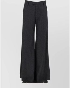 Brunello Cucinelli Cashmere Wide-Leg Suit Trousers - Blue