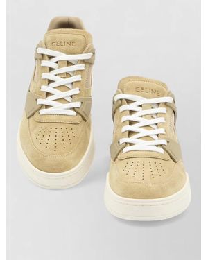 Celine Leather Low-Top Sneakers - Metallic