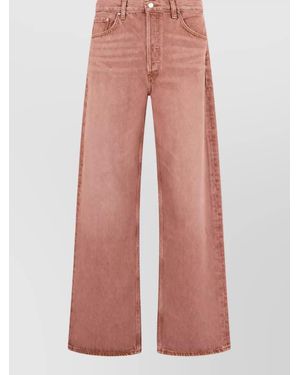 Agolde High-Rise Wide-Leg Denim Jeans - Pink