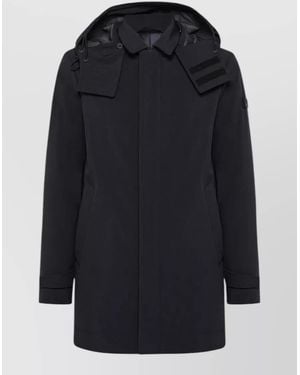 Peuterey Hooded Coat Adjustable Cuffs Front Pockets - Blue