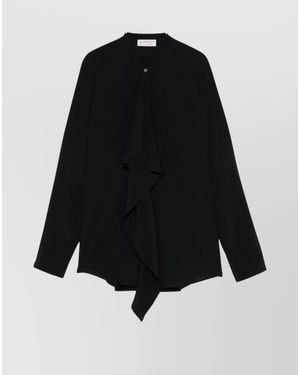 Alberto Biani Silk Ruffled Blouse - Black