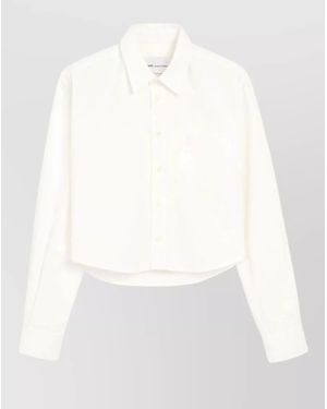 Ami Paris Ami De Coeur Cotton Cropped Shirt - White