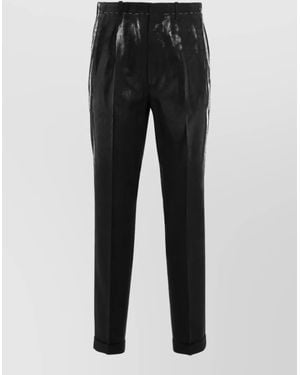Maison Margiela Wool Straight-Leg Tailored Trousers - Black