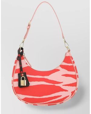 MCM Na Printed Canvas Shoulder Bag - Red