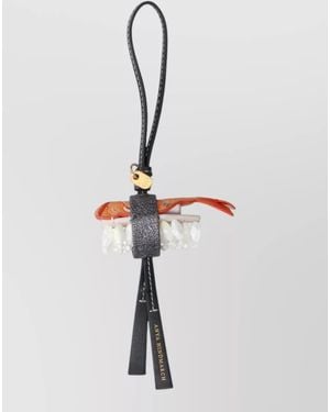Anya Hindmarch Leather Charm Keyring - White
