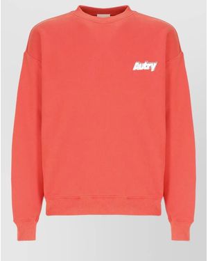 Autry Round Neck Cotton Sweatshirt Long Sleeves - Pink