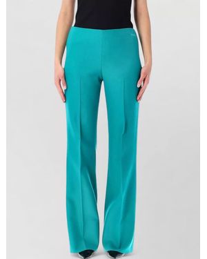 Fendi Virgin Wool Slim-Fit Flared Trousers - Blue