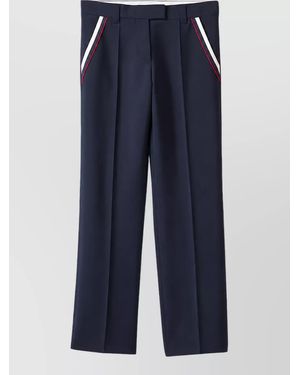 Miu Miu Mohair Straight Leg Tailored Pants - Blue