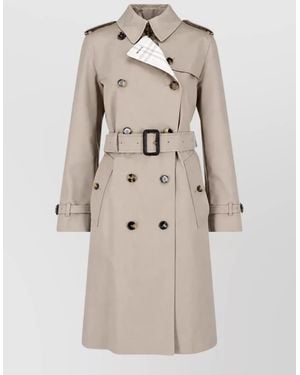 Burberry Gabardine Trench Coat - Natural
