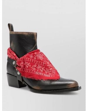 Golden Goose Leather Studded Boots - Red