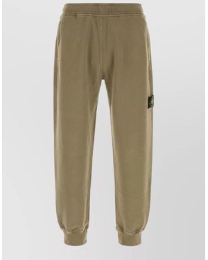Stone Island Cotton Straight-Leg Trousers - Green