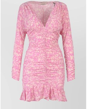 Isabel Marant Silk Stretch Dress Print All-Over - Pink