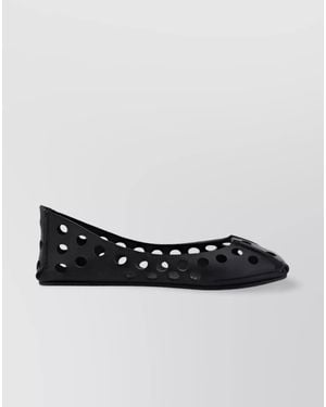 Alaïa Leather Ballerina Shoes - Black