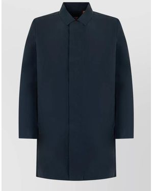 K-Way Cotton-Blend Long Jacket - Blue