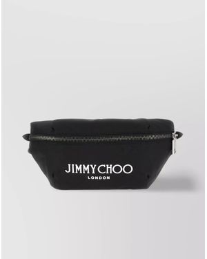 Jimmy Choo Nylon Belt Bag With Adjustable Strap And Front Zip Pocket - Black