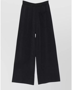 Alysi Knit Lounge Trousers Relaxed Wide Leg - Blue