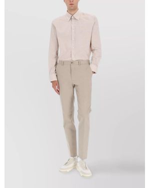 BOSS Long Sleeve Shirt Curved Hem Design - Natural