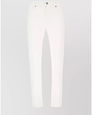 7 For All Mankind Denim Straight-Leg Jeans - White