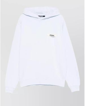 Jacquemus Gros Grain Hooded Sweatshirt Drawstring Detail - White