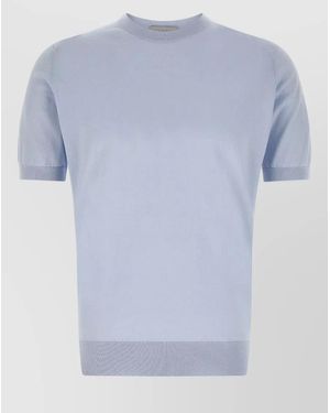John Smedley Crewneck Short-Sleeve T-Shirt - Blue