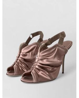 Dolce & Gabbana Slingback Corset Style Peep Toe Sandals - Pink