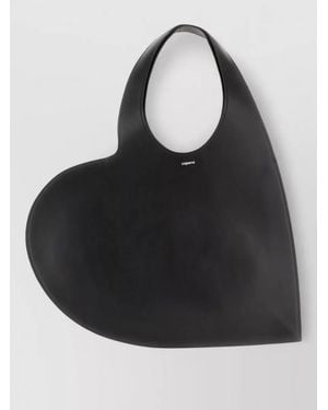 Coperni Heart Medium Leather Shoulder Bag - Black