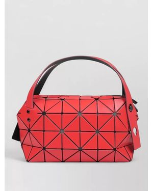 Issey Miyake Shoulder Bag Geometric Pattern Top Handle - Red