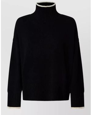 Pinko Cashmere Wool Turtleneck Long-Sleeve Knitted Top - Black