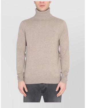 Ballantyne Ribbed Turtleneck Sweater Long Sleeves - Natural