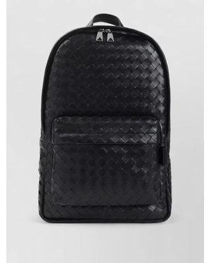 Bottega Veneta Intrecciato Leather Backpack Cargo Pocket - Black