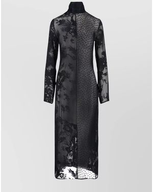 Marine Serre Silk Midi Dress - Black