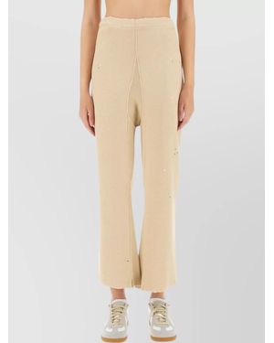 Maison Margiela Cotton High-Rise Wide-Leg Trousers - Natural