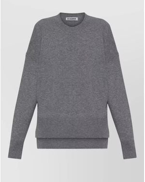 Jil Sander Cashmere Knit Jumper Crew Neck Design - Grey
