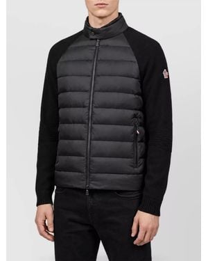 Moncler Wool Fine-Rib Padded Cardigan - Black