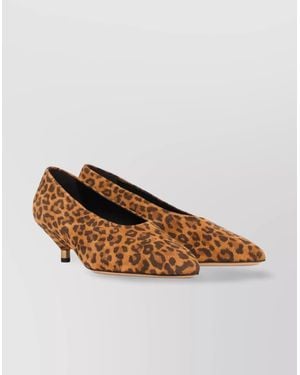 Isabel Marant Leopard-Print Calfskin Leather Pointed-Toe Kitten-Heel Court Shoes - Brown