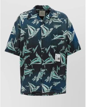 Maison Mihara Yasuhiro Vintage-Effect Shirt With Oversized Fit - Blue