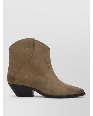 Isabel Marant Mid Heel Pointed Toe Western Boots - Brown