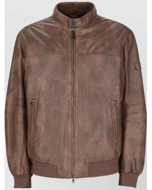 Peuterey Leather Padded Jacket - Brown