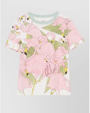 Chloé Baby Fit T Shirt Logo Cotton Jersey - Pink