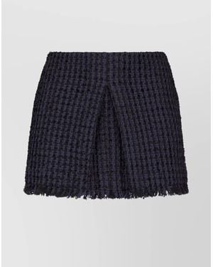 DSquared² Tweed Frayed-Hem Thigh-Length Mini Skirt - Blue