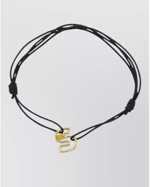 Aliita S Letter Cord Bracelet Tone Charm - White