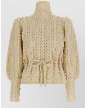Zimmermann Wool Turtleneck Jumper - Natural