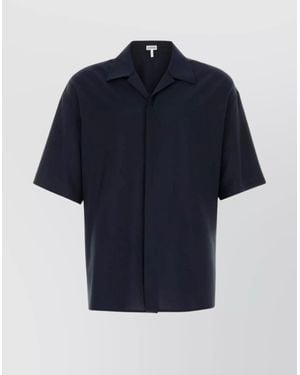 Loewe Shirt Wool Short Sleeves - Blue