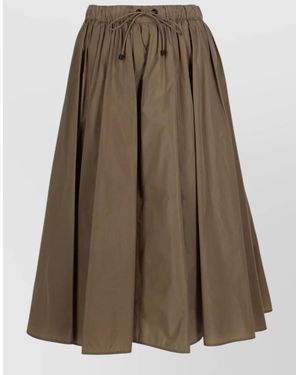 Max Mara Silk Midi Skirt - Brown