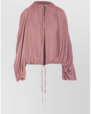 Saint Laurent Fluid Oversized Flared Blouse - Pink