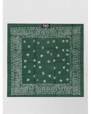 Dolce & Gabbana Paisley Bandana Square Hair Accessory Scarf - Green